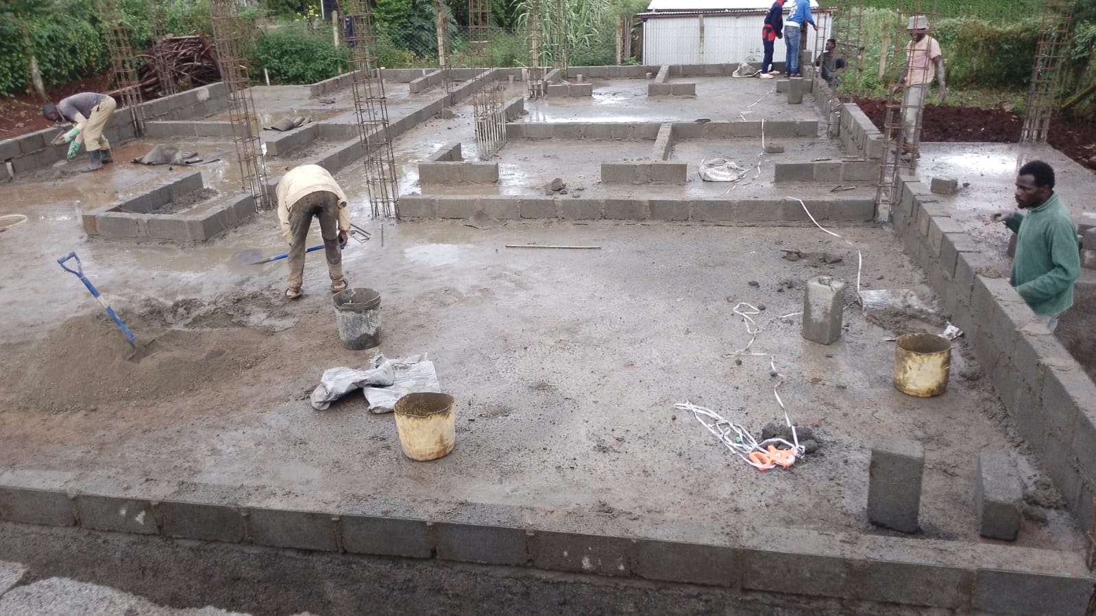 DecoHome Construction team working on a ground floor slab and blockwork